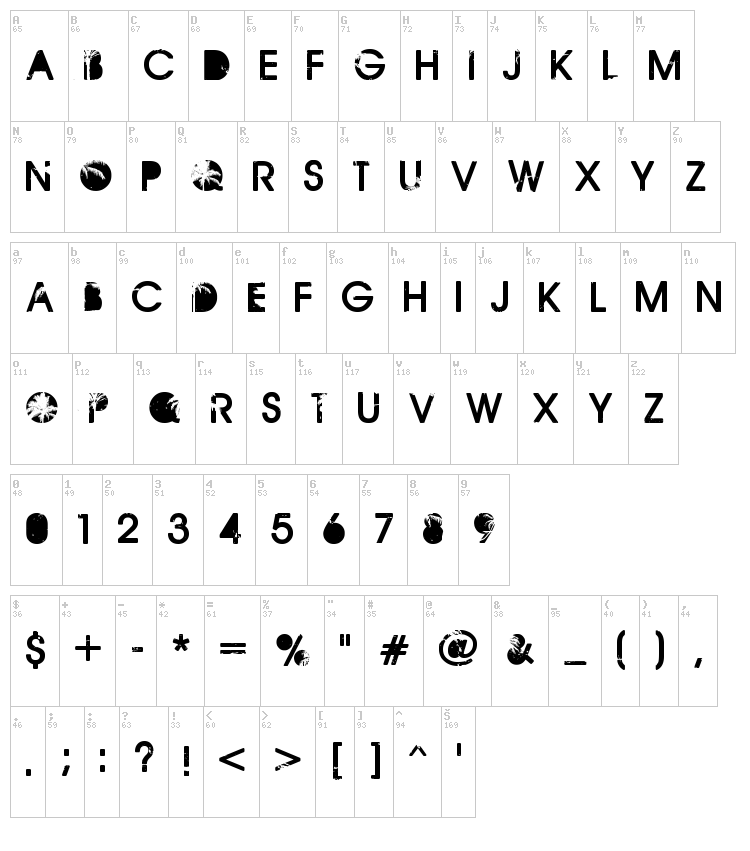 California font map